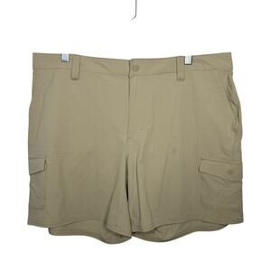 L.L. BEAN / tan Explorer nylon stretch outdoor hiking camping shorts / 16